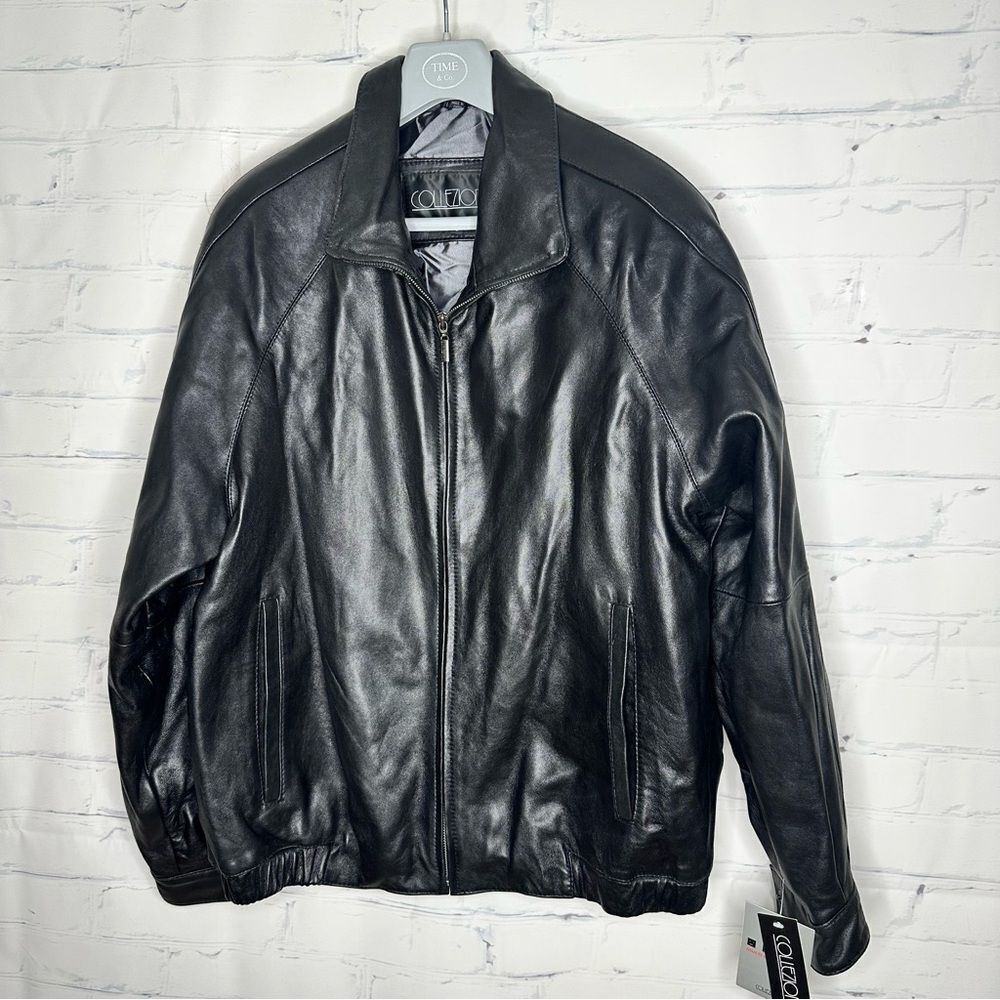 Collezione large men’s leather jacket - brand‎ new with tags!